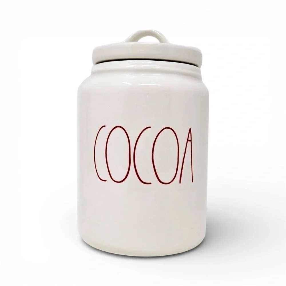 Rare Vintage Rae Dunn Double-Sided COCOA Canister Artisan Collection HTF 7.5”